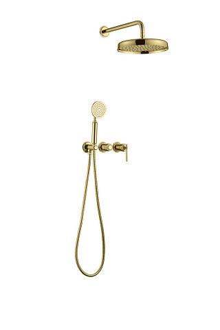 Смеситель встроенный + верхний+ ручной душ, Boheme ETERNA GOLD 174-G