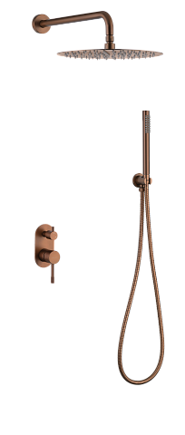 Смеситель встроенный + верхний+ ручной душ Boheme Uno. Brushed Bronze 464-BRB