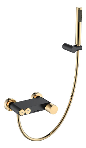 Смеситель Boheme STICK для ванны BLACK DIAMOND GOLD 123-BG