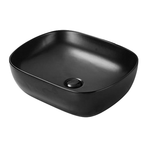 Раковина керамическая чёрная матовая (накладная) SantiLine SL-1105MB
