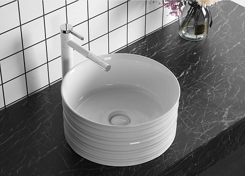 Раковина накладная Ceruttispa, CR0051A (405х405х180) белая, круглая