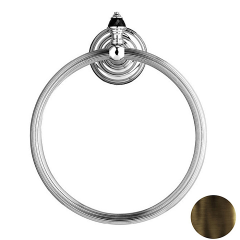Devon&Devon Devon Black Diamond Полотенцедержатель - кольцо, декоративные элементы черного цвета ,цвет бронза, BLKD507BR