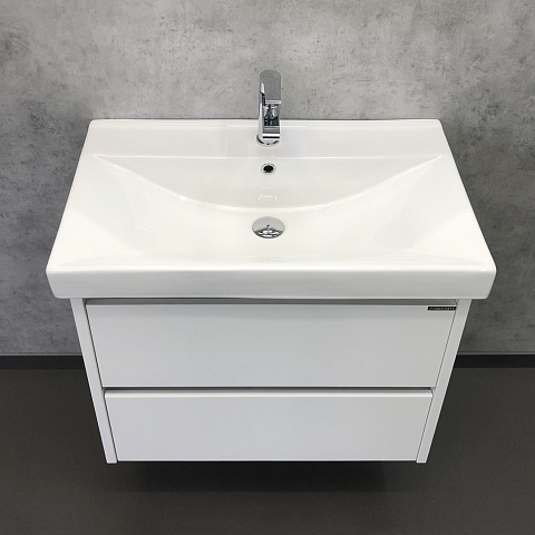 Comforty. Тумба-умывальник Дублин-75 белый глянец с раковиной Comforty 8057 00004137103