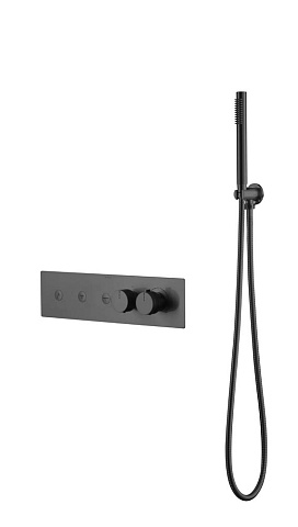 Смеситель Boheme FUSION TERMO с ручным душем GUN METAL 131-SYS-GM