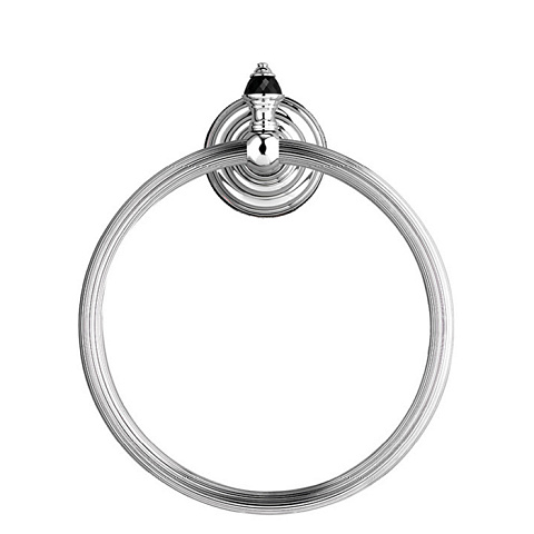 Devon&Devon Devon Black Diamond Полотенцедержатель - кольцо, декоративные элементы черного цвета ,цвет хром, BLKD507CR