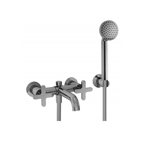 Fantini Icona Classic Смеситель для ванны, настенный, излив 180мм, с ручн.душем, цвет: хром, 53 02 R015
