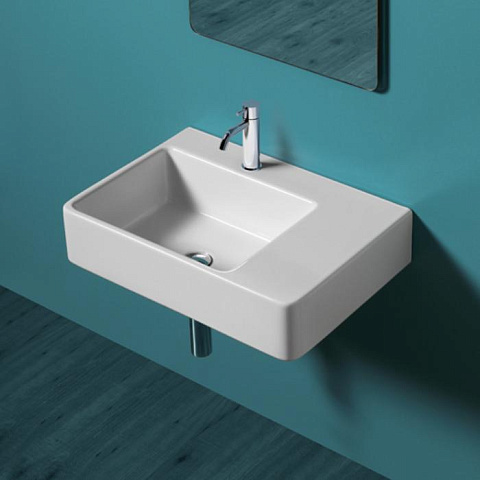 SIMAS Top e lavabi d'arredo раковина накладная/подвесная 65х45 с 1 отв. под смеситель левая ,цвет белый, QU65S*1 bi