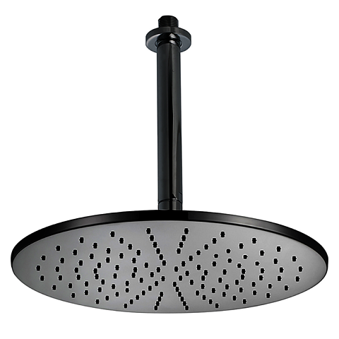 CISAL Shower Верхний душ D300 мм с потолочным держателем L180 мм, цвет черный (СПЕЦЦЕНА на товар с нашего склада), DS01370040