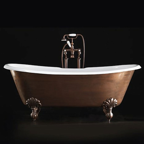 Devon&Devon Devon Admiral Ванна чугунная без отв под смес., 182х81хh72см, цвет: cостаренная медь-бронза/белый, ножки EAGLE cостарен. медь (без слива-перел), 2MRADMIRALVARDD