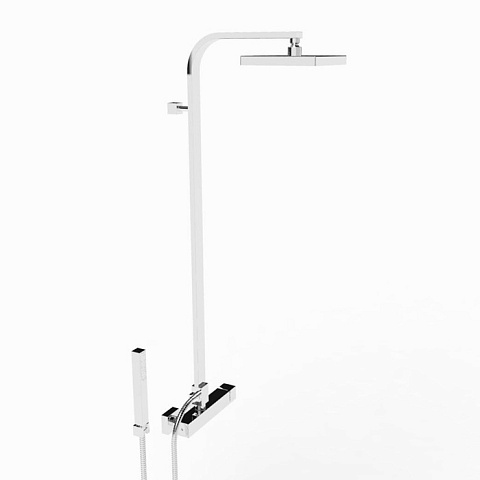 Stella Bamboo Quadro Душевой комплект 3283/420/304-200: смеситель, штанга+ручной+верхний душ 200мм, цвет: хром, BQ 02423 CR00