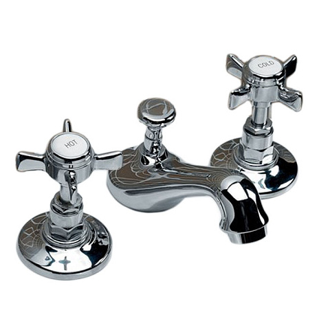 Devon&Devon Devon Coventry Смеситель для биде на 3 отв., с донным клапаном, излив 111 мм, цвет: хром, MARF35CR