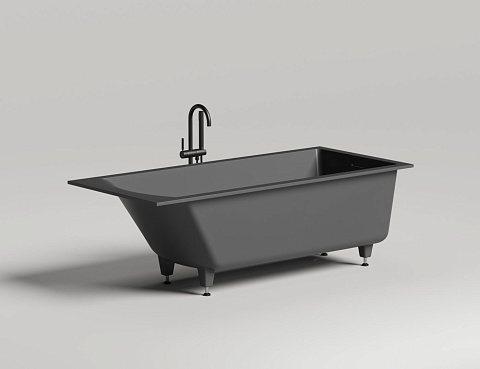 Ванна встраиваемая из литьевого мрамора Salini Cascata Kit 180x80 104513G, S-Sense, глянцевая поверхность