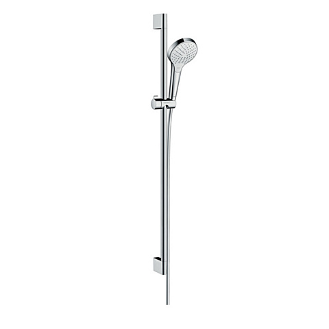 Hansgrohe HG Croma Seleсt S Душевой набор: штанга 900mm, ручной душ 100, 3jet (Rain, IntenseRain, Turbo Rain), EcoSmart, шланг, цвет: белый/хром, 26573400