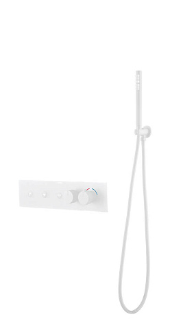 Смеситель Boheme FUSION TERMO с ручным душем MATT WHITE 131-SYS-MW