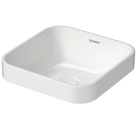 Duravit Happy D.2 Plus Раковина квадратная 400мм, без перелива, с керамической крышкой цвет внутри - белый, снаружи - белый (Спец.цена из наличия), 2359400000