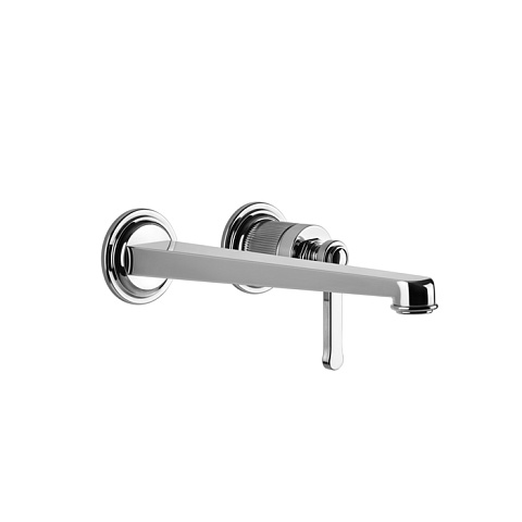 GESSI VENTI20 Смеситель для раковины настенный, встраиваемый, однорычажный, излив 243 мм., внешняя часть, цвет хром, 65088#031