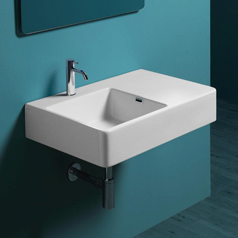 SIMAS Top e lavabi d'arredo раковина накладная/подвесная 75х45 см с 1 отв. под смеситель левая ,цвет белый, QU75S*1 bi