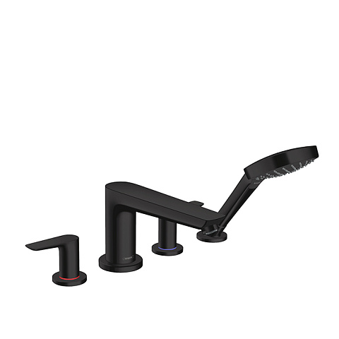 Hansgrohe HG Talis E Смеситель на борт ванны, на 4 отв, с ручным душем, излив 196мм, цвет: черный матовый, 71748670