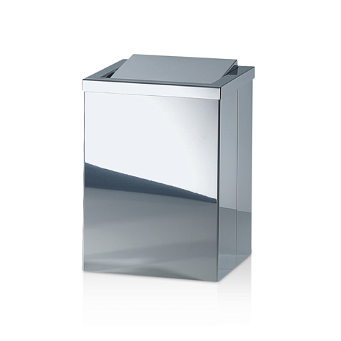 Decor Walther DW 113 Корзина для бумаги 20x20x30см, с крышкой, цвет: сталь полированная, 0610170