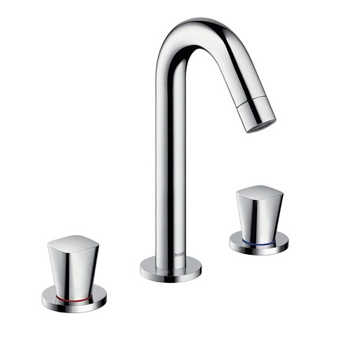 Hansgrohe HG Logis Смеситель для раковины на 3 отв. с донным клапаном, излив 109мм, h153мм, цвет: хром, 71133000