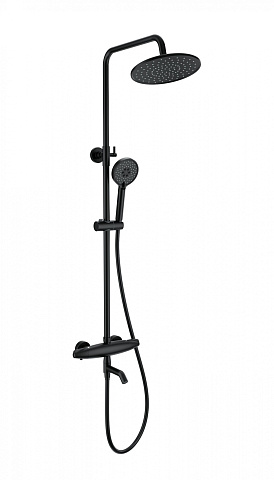 Душевая система с термостатом WONZON & WOGHAND CAPSULE, Черный матовый WW-B3031-A3-MB