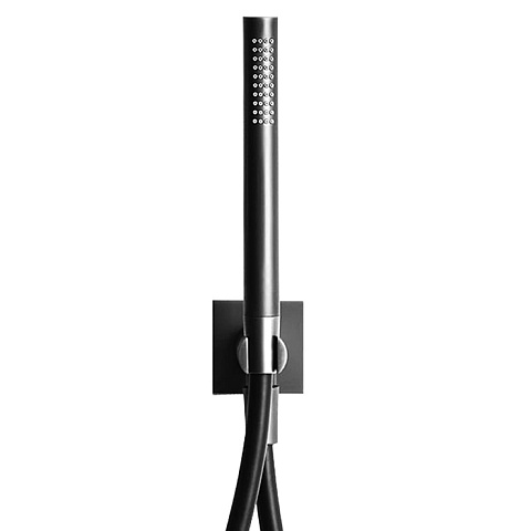 Fantini AK/25 Душевой набор: вывод воды 1/2”, шланг 150 см, ручная лейка FIT, держатель для лейки, цвет: Matt Gun Metal PVD (Спеццена из наличия), 86 P5 8116