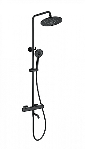 Душевая система с термостатом WONZON & WOGHAND STAY 1, Черный матовый WW-B3051-A1-MB