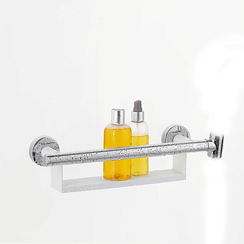 Hansgrohe HG Comfort Поручень 335мм, с полочкой + держатель для душа, цвет: белый/хром, 26328400