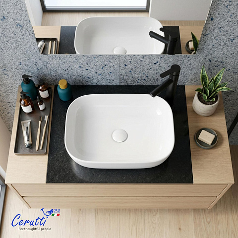 Раковина накладная Ceruttispa, CR0078B (460х330х135) белая, прямоугольная
