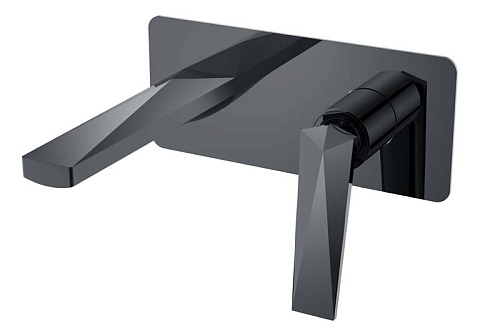 Смеситель для умывальника из стены Boheme Shine Gun Metall 375-SGM