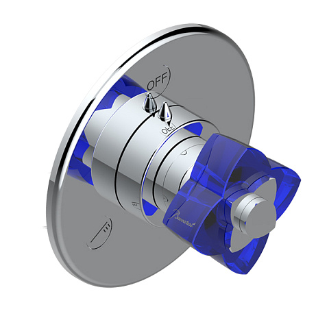THG PETALE DE CRISTAL BLEU Переключатель встраиваемый, внешняя часть, цвет хром, U6B-A02-48M2SB