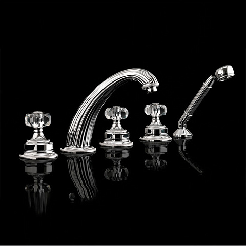 Devon&Devon Devon&Devon Excelsior King Смеситель для установки на борт ванны с 5 отверстиями, переключателем и душем. Цвет: хром., EXC-KN150CR