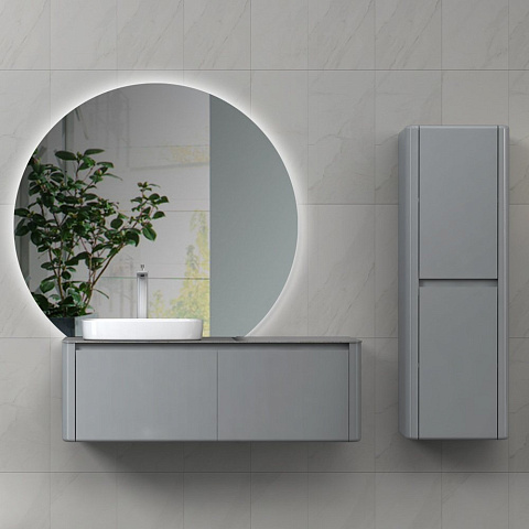 Тумба с раковиной Black&White U915.1200L Blum металлический ящик, керамогранит / раковина (1200x545x400)