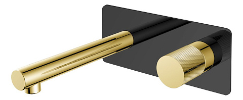 Смеситель Boheme STICK из стены BLACK TOUCH GOLD 125-BG.2