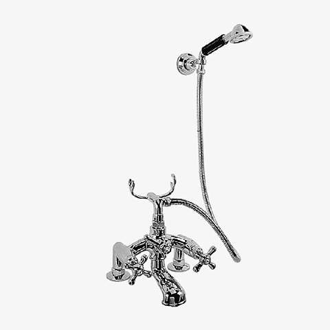 Stella Roma Смеситель на борт ванны на 2 отверстия 3274RG305/6 с ручным душем, цвет: хром, RM 02205 CR00