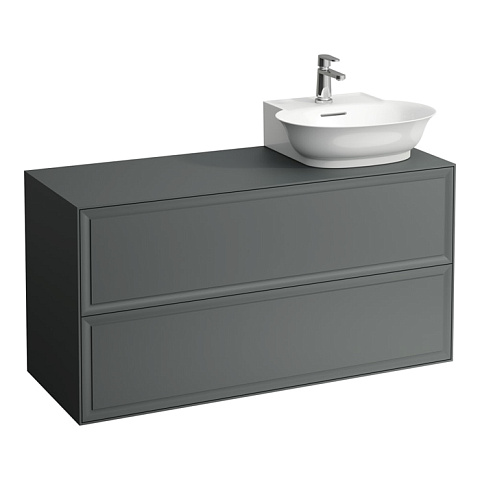 Laufen New Classic База под раковину подвесная, раковина справа , 1180х450х600 мм, 2 ящика, цвет серый (для раковины 816852), 4.0608.8.085.627.1