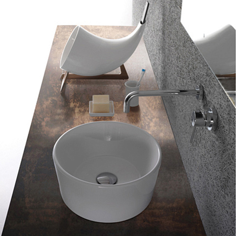 GLOBO Forty3 Раковина накладная 35*35*h12.5см, без отв-я под смеситель, без перелива, цвет белый (Снято с пр-ва), FO035.BI