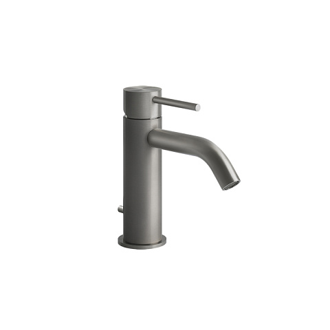 GESSI 316 Смеситель для раковины на 1 отверстие с донным клапаном, излив 123мм, цвет: steel brushed, 54001#239