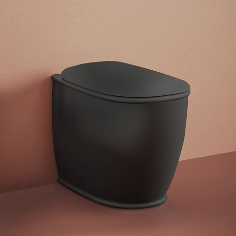 Artceram ATELIER Унитаз напольный, 52х37хh42см, безободковый, слив универсальный, с крепежом, цвет: черный матовый, ATV002 17 00