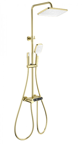 Душевая система с термостатом WONZON & WOGHAND MUSE Corno, Брашированное золото WW-B3112-BG