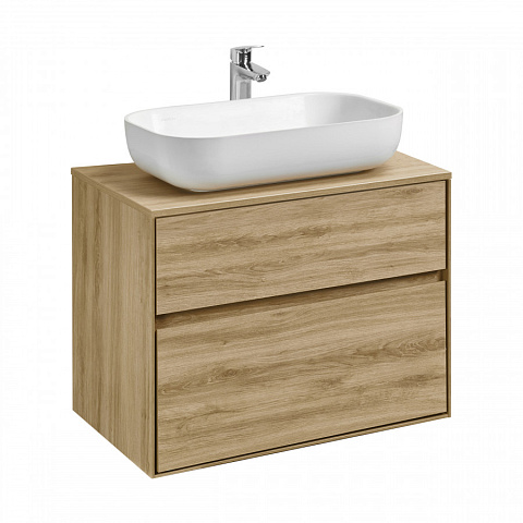 Тумба AQUATON Либерти 75/2 Дуб Эльвезия (Элина 75, MILA 400, MILA 350*350, Одри 420x620 Soft, Лола 60) 1A279501LYC70