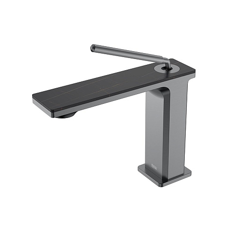 Смеситель для раковины Black&White Gravity GF-7105-GM, оружейная сталь