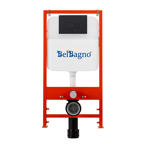 Инсталляция для подвесного унитаза BelBagno BB026/BB084NERO с панелью смыва