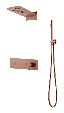 Встроенная душевая система Boheme FUSION, трехпозиционная COPPER BRUSHED 130-CB
