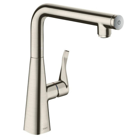 Hansgrohe HG Metris Select Смеситель для кухни на 1 отв, поворотный излив, цвет под сталь, 14847800