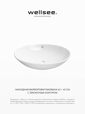Накладная раковина для ванной Wellsee Bliss 32820100S