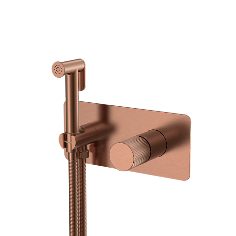 Смеситель гигиенический Boheme STICK COPPER BRUSHED ручка LINEA 127-CB.3