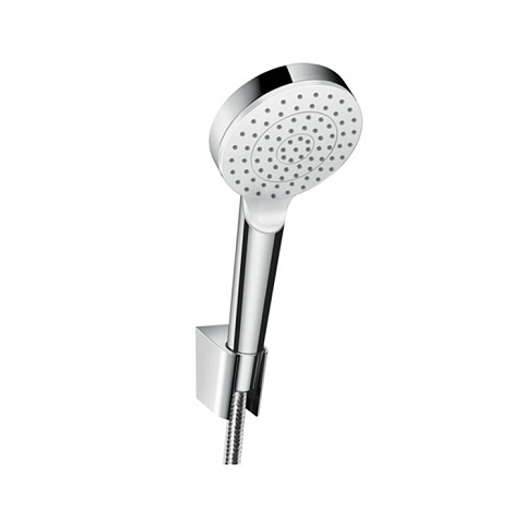 Hansgrohe HG Crometta Душевой набор: ручной душ 100 1jet EcoSmart, с держателем и шлангом 160 см, цвет: белый/хром, 26569400