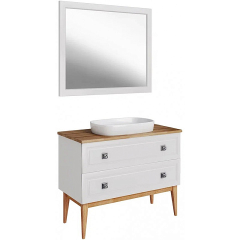 Комплект мебели для ванной ASB-Woodline Каталина 100 White