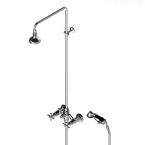 Stella Roma Душевой комплект 3284/301/314A-90: смеситель, штанга+ручной+верхний душ 90мм, цвет: хром, RM 02510 CR00